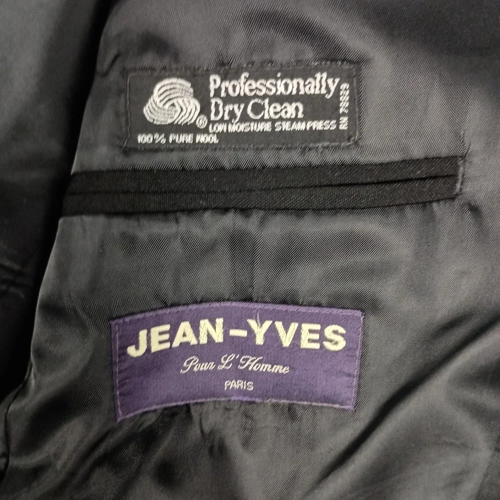 Jean-Yves 50S Mens Black 100% Worsted Wool Peak Lapel Tuxedo Jacket Blazer